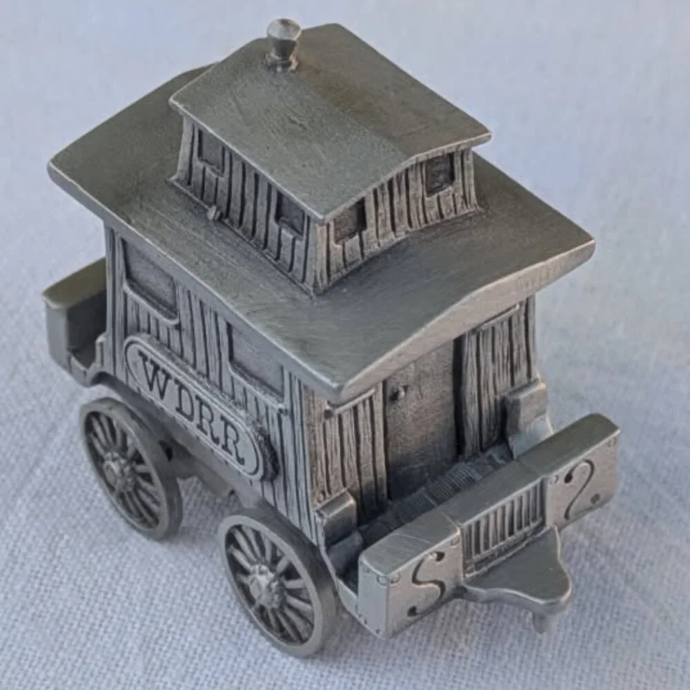 Walt Disney Railroad WDRR Pewter Train Engine and Caboose Set of 2